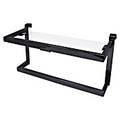 Toallero auxiliar con repisa (1 estante, Negro, Mate) | BAUHAUS