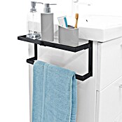 Toallero auxiliar con repisa (1 estante, Negro, Mate) | BAUHAUS