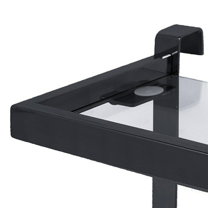 Toallero auxiliar con repisa (1 estante, Negro, Mate) | BAUHAUS