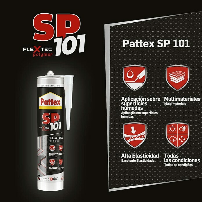 Pattex Sellador elástico SP101 (Negro, 300 ml)
