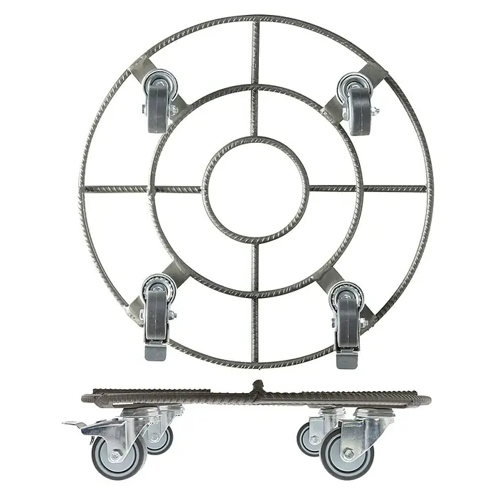 Pflanzenroller - Ø x H: 38 x 9 cm, Metall, Eisenmatt, Max. Belastung: 200 kg - Pflanzenroller aus Stahl mit Rollen. Ideal zum einfachen Bewegen von Blumentöpfen und Pflanzen.