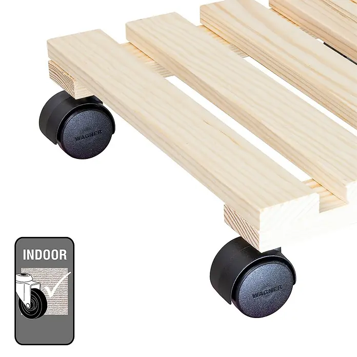 Wagner System Pflanzenroller Multi - L x B x H: 29 x 29 x 8 cm, Holz, Natur, Max. Belastung: 100 kg - Die Rollenuntersetzer von Wagner sind für den Innenbereich geeignet und erleichtern das Bewegen schwerer Gegenstände.
