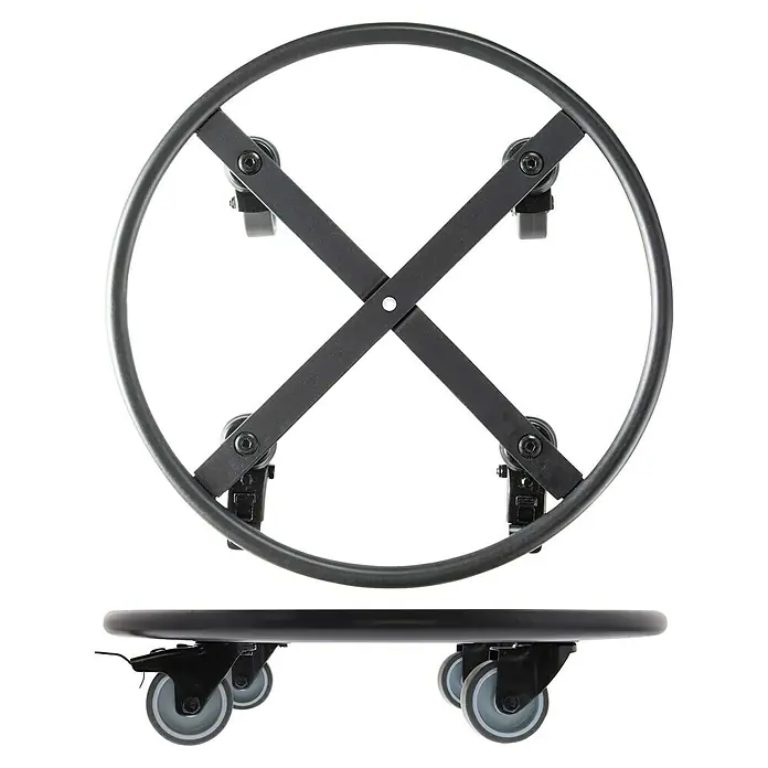 Wagner System Pflanzenroller - Ø x H: 38 x 8 cm, Metall, Schwarz, Max. Belastung: 150 kg - Schwarzer Pflanzenteller mit Rädern, um Pflanzen mühelos zu bewegen. Perfekt für den Innen- und Außenbereich, ideal für große Töpfe.