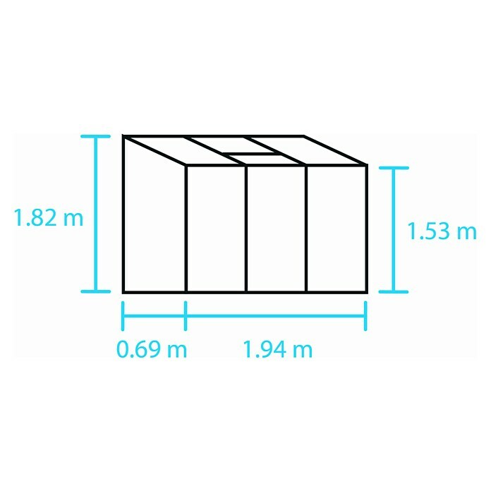 Halls Gewächshaus Altan 3 (Außenmaß inkl. Dachüberstand (B x T): 194 x 69 cm, Material Seitenwand: Glas, 3 mm, Grün) | BAUHAUS