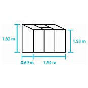 Halls Gewächshaus Altan 3 (Außenmaß inkl. Dachüberstand (B x T): 194 x 69 cm, Material Seitenwand: Glas, 3 mm, Grün) | BAUHAUS