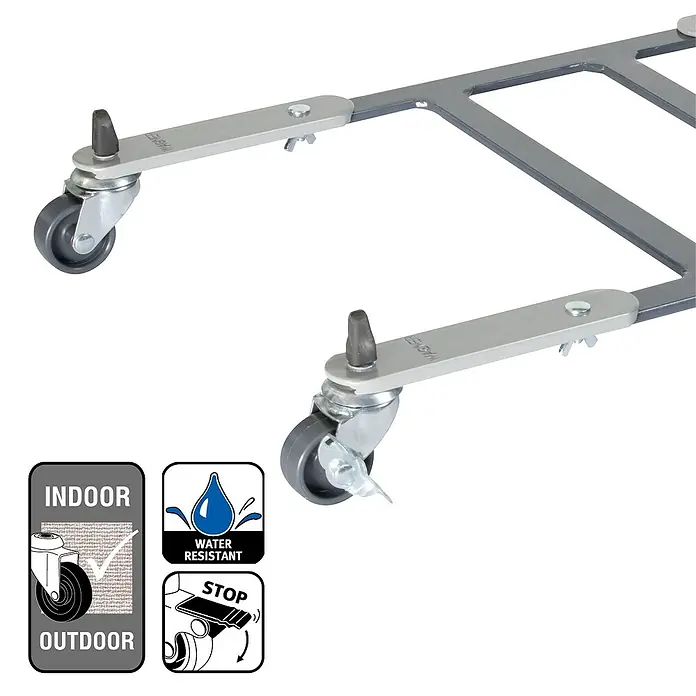 Wagner System Pflanzenroller ausziehbar - L x B x H: 44 x 30 x 5,9 cm, Metall, Grau, Max. Belastung: 100 kg - Möbelroller mit Feststellbremse für den Innen- und Außenbereich, wasserabweisend und mit Stoppfunktion.