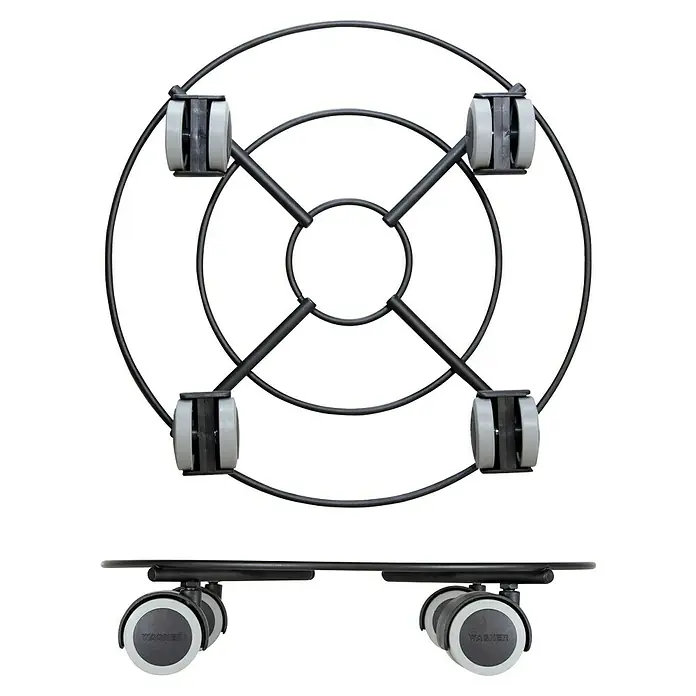 Wagner System Pflanzenroller Draht - Ø x H: 300 x 63 mm, Metall, Schwarz, Max. Belastung: 60 kg - Wagner Pflanzenroller aus Metall mit Rollen. Ideal für den einfachen Transport von schweren Pflanzen.