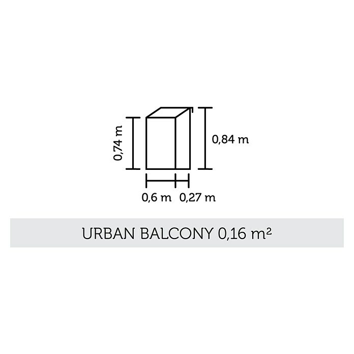 Juliana Gewächshaus Urban Balcony (Außenmaß inkl. Dachüberstand (B x T): 60 x 27 cm, Material Seitenwand: Glas, 4 mm, Schwarz) | BAUHAUS