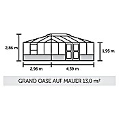 Juliana Gewächshaus Grand Oase (Außenmaß inkl. Dachüberstand (B x T): 296 x 439 cm, Material Seitenwand: Glas, 3 mm, Anthrazit/Schwarz) | BAUHAUS