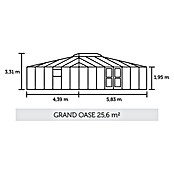 Juliana Gewächshaus Grand Oase (Außenmaß inkl. Dachüberstand (B x T): 439 x 583 cm, Material Seitenwand: Glas, 3 mm, Anthrazit/Schwarz) | BAUHAUS