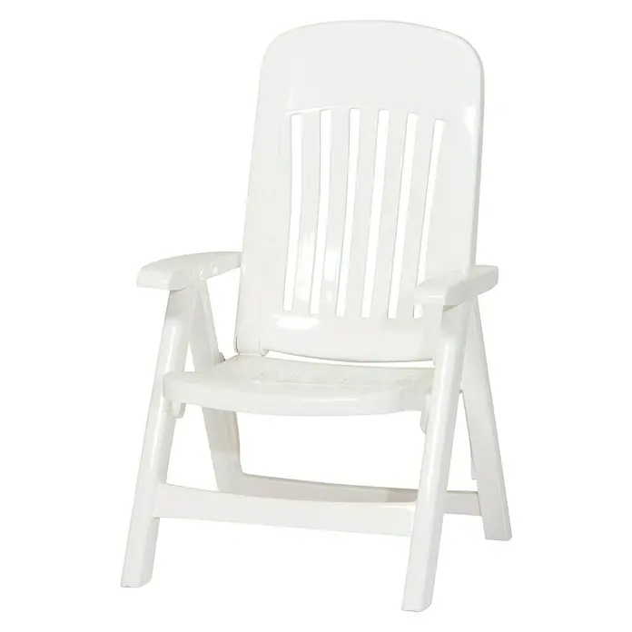 Sieger Comtesse Gartenstuhl - Klappbar, Weiß, B x T x H: 65 x 66 x 108 cm - Weiße Gartensessel aus Kunststoff, ideal für Entspannung im Freien. Komfortabel und wetterfest.
