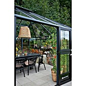 Juliana Gewächshaus Grand Oase (Außenmaß inkl. Dachüberstand (B x T): 439 x 583 cm, Material Seitenwand: Glas, 3 mm, Anthrazit/Schwarz) | BAUHAUS