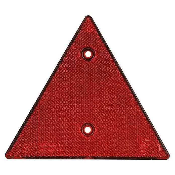 LAS Dreieck-Rückstrahler - 2 Stk. - Rotes reflektierendes Warndreieck mit zwei Befestigungslöchern.