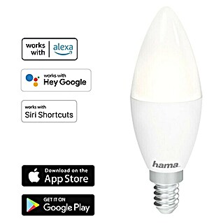 Hama LED-Lampe Smart (E14, 5,5 W, 470 lm, Einstellbare Farbtemperatur)