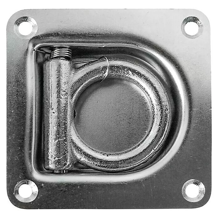 LAS Zurrmulde - Passend für: Gegenplatte LAS - Versenkbarer metallischer D-Ring Zurr-Anker mit gefederter Öse zur Ladungssicherung.