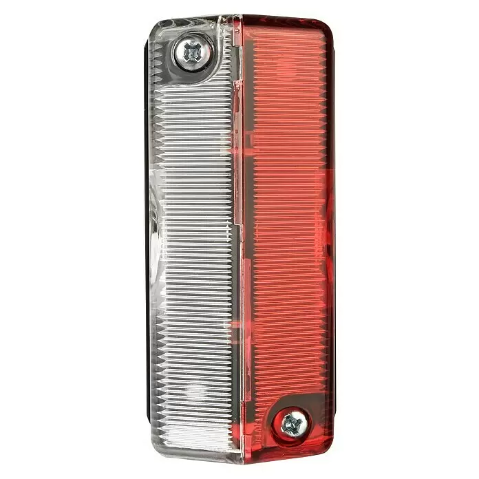LAS Begrenzungsleuchte - 1 Stk., Rot - Rechteckiger klarer und roter Reflektor mit horizontalen Prismen und zwei Kreuzschlitzschrauben.