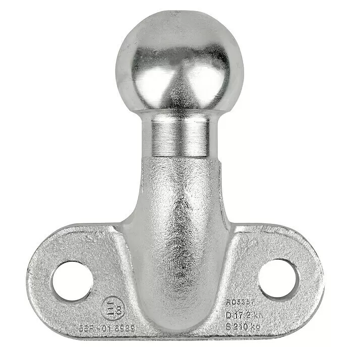 LAS Anhängerkupplung - Nutzlast: 3.500 kg - Silberne Metall-Anhängerkupplungskugel mit Montageplatte.