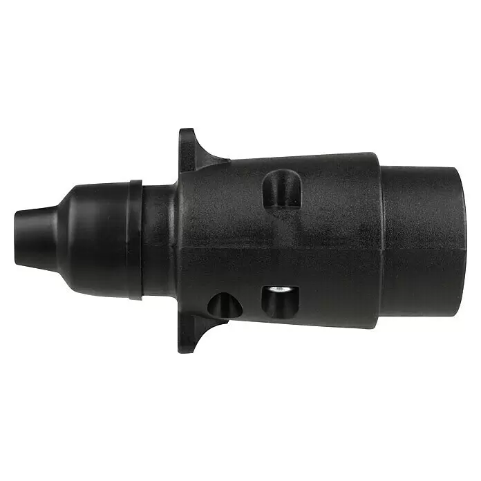 LAS Stecker - 7-polig, 12 V - Schwarzer Kunststoff-Anhängersteckeradapter zur Verbindung von Fahrzeug und Anhänger.