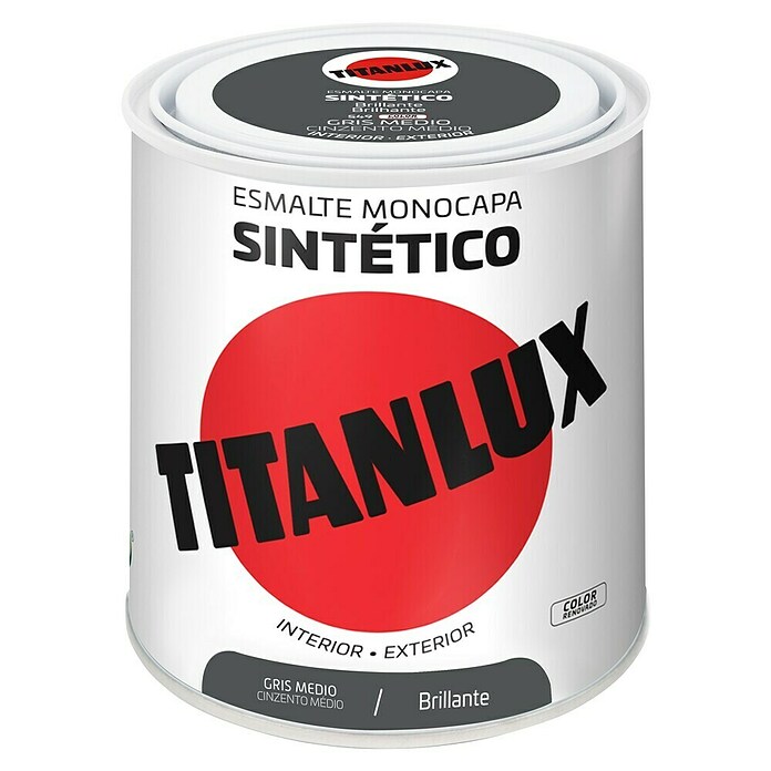 Titanlux Esmalte de color Sintético (Gris medio, Brillante, 250 ml, Base disolvente) | BAUHAUS
