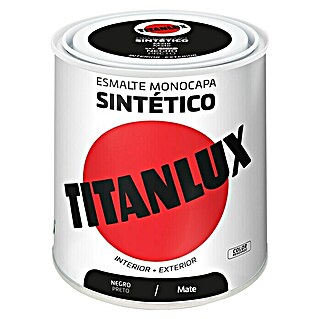 Titanlux Esmalte de color Sintético (Negro, 250 ml, Mate)