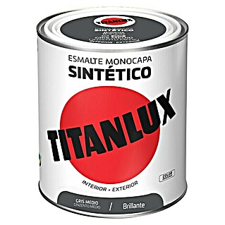 Titanlux Esmalte de color Sintético (Gris medio, 750 ml, Brillante)