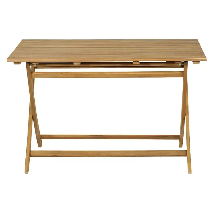 Siena Garden Falun Gartentisch - L x B x H: 120 x 80 x 73,5 cm, Akazie, Rechteckig, Natur - Ein rechteckiger Holztisch mit Lattenrost-Tischplatte und einem Klappgestell für einfachen Transport und Lagerung.