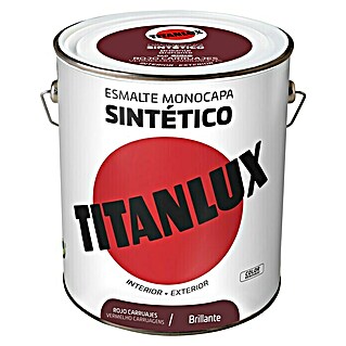 Titanlux Esmalte de color Sintético (Rojo carruajes, 4 l, Brillante)