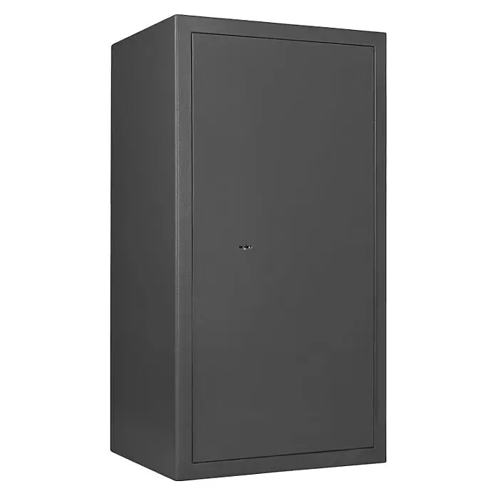 Format Munitionsschrank MNS 810 - Doppelbart-Hochsicherheitsschloss, L x B x H: 380 x 420 x 806 mm - Hoher, dunkelgrauer Sicherheitsschrank mit zentralem Schlüsselloch.