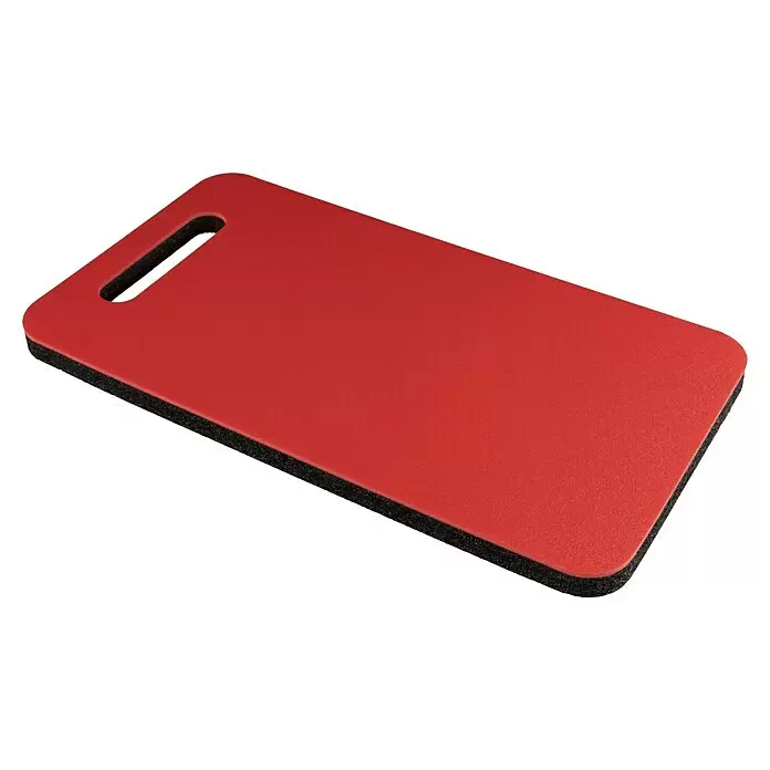 Kneetek Kniekissen BlackRedPad - L x B x H: 450 x 245 x 20 mm - Rotes und schwarzes Knieschutzpolster aus Schaumstoff mit Griffausschnitt für bequemen Halt.