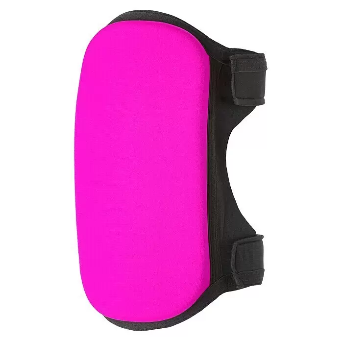 Kneetek Knieschoner Garden Pink - Pink/Schwarz, Schalenform - Magenta-schwarzes Schutzpolster mit verstellbaren Riemen.