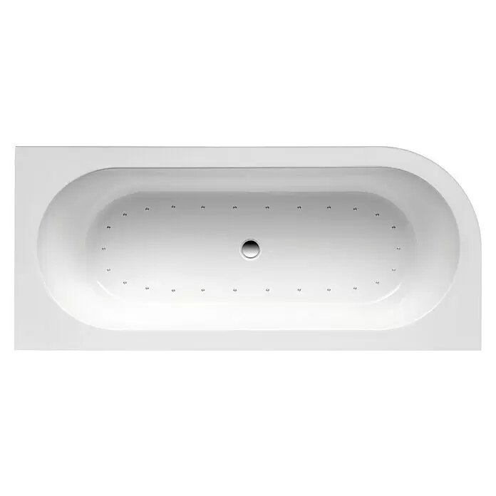 Ottofond Whirlpool Siesta Corner178 x 78 cm, Sanitäracryl, Weiß, Silent, Linksseitig