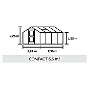 Juliana Gewächshaus Compact (2,95 x 2,24 x 2,26 m, Sicherheitsglas, Glasstärke: 3 mm, Silber/Schwarz)