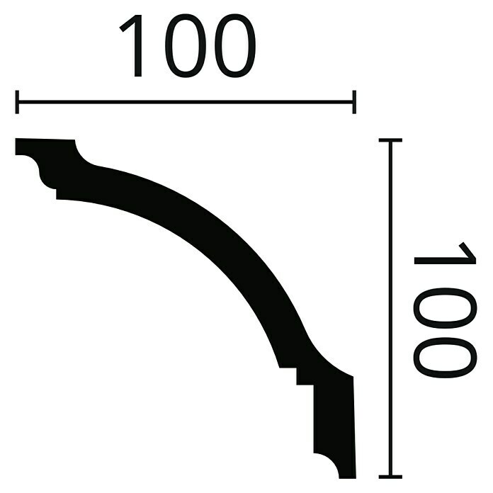 Nmc Decoflair Zierleiste Deckenleiste GP (2 m x 100 mm x 100 mm)