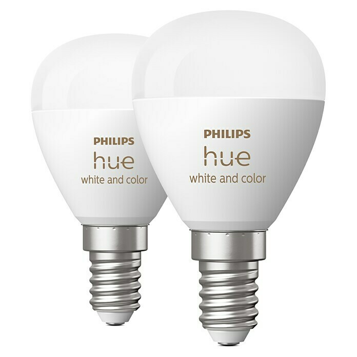 Philips Hue Smart-LED-Lampen Set White & Color Ambiance Tropfen (E14, Dimmbar, RGBW, 470 lm, 5,1 W, 2 Stk.) | BAUHAUS