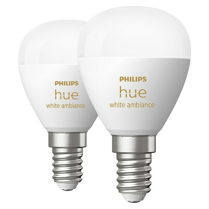 Philips Hue Smart-LED-Lampen Set White Ambiance Tropfen (E14, Dimmbar, Neutralweiß, 470 lm, 5,1 W, 2 Stk.) | BAUHAUS