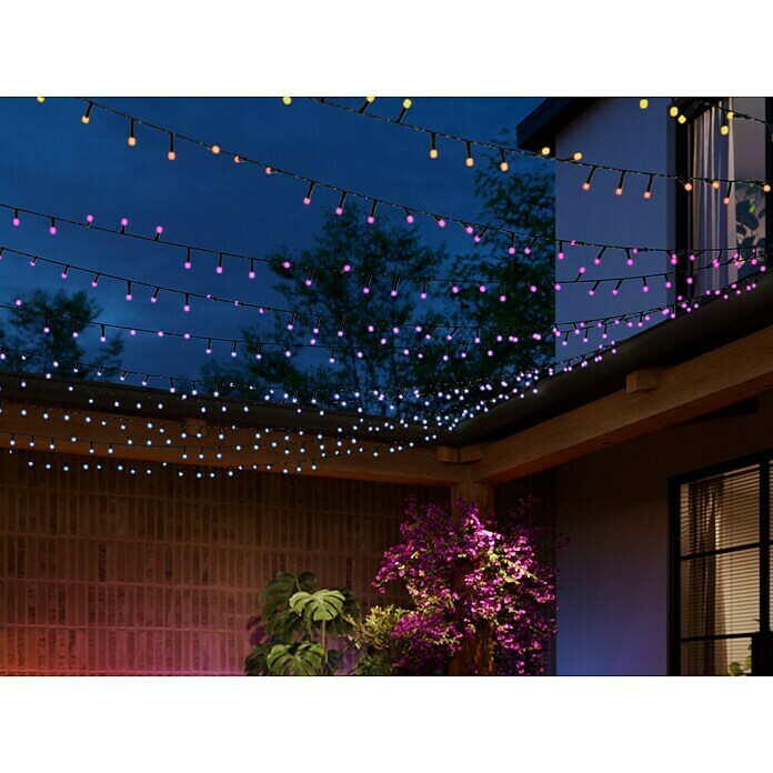 Philips Hue Smart-LED-Lichterkette Festavia (Außen, 44,4 m, Lichtfarbe: RGBW, Anzahl Leuchtmittel: 500 Stk., Netzbetrieben) | BAUHAUS