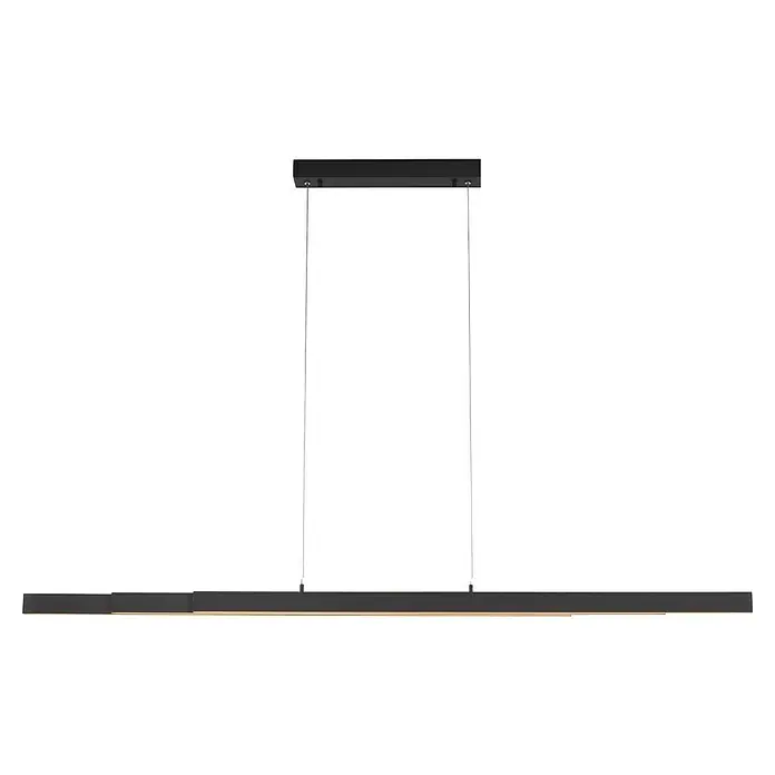 Just Light LED-Pendelleuchte LUZI - 45 W, L x B x H: 165 x 5,5 x 180 cm, Anthrazit, Warmweiß - Elegante, moderne LED-Hängeleuchte mit schlankem, linearem Design in Schwarz, ideal für stilvolle Beleuchtung.
