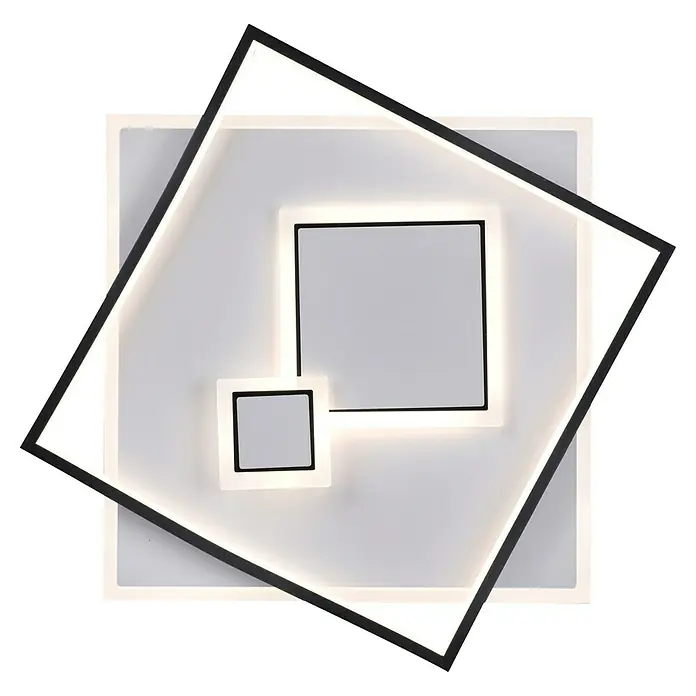 Paul Neuhaus LED-Deckenleuchte MAILAK - 39 W, L x B x H: 57 x 57 x 6 cm, Weiß, Warmweiß - Moderne Deckenleuchte mit quadratischen Formen und LED-Beleuchtung für stilvolle Innenräume.