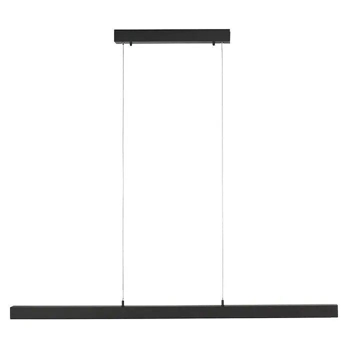 Just Light LED-Pendelleuchte LUZI - 45 W, L x B x H: 165 x 5,5 x 180 cm, Anthrazit, Warmweiß - Moderne schwarze LED-Hängeleuchte. Elegantes Design mit minimalistischen Linien für stilvolle Beleuchtung und zeitgenössische Atmosphäre.