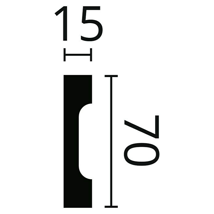 Nmc Decoflair Wandleiste WD2 (2 m x 15 mm x 70 mm, Hochverdichtetes extrudiertes Polymer (HDPS)) | BAUHAUS