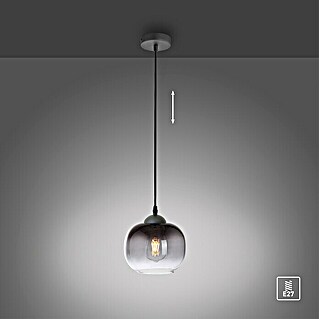 Just Light Zea Pendelleuchte rund (Schwarz, E27)