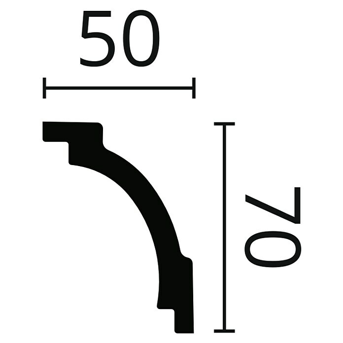 Nmc Decoflair Zierprofil Deckenleiste Z16 (2 m x 50 mm x 70 mm, Hochverdichteter Polyurethanschaum (PU)) | BAUHAUS