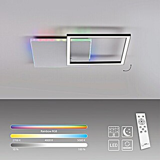 Just Light LED-Deckenleuchte RENDA (35 W, L x B x H: 59 x 49 x 6 cm, Aluminium, Mehrfarbig)