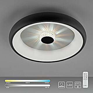 Just Light LED-Deckenleuchte rund VERTIGO (33 W, Ø x H: 46,5 x 9,5 cm, Schwarz, Mehrfarbig)