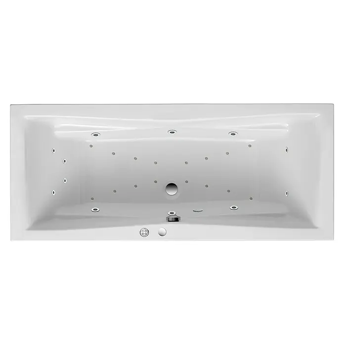 Ottofond Whirlpool Santos Duo - 190 x 80 cm, Sanitäracryl, Weiß, Premium - Ein weißer Whirlpool mit vielen Düsen für ein entspannendes Badeerlebnis. Das ideale Bad für Wellness zu Hause.