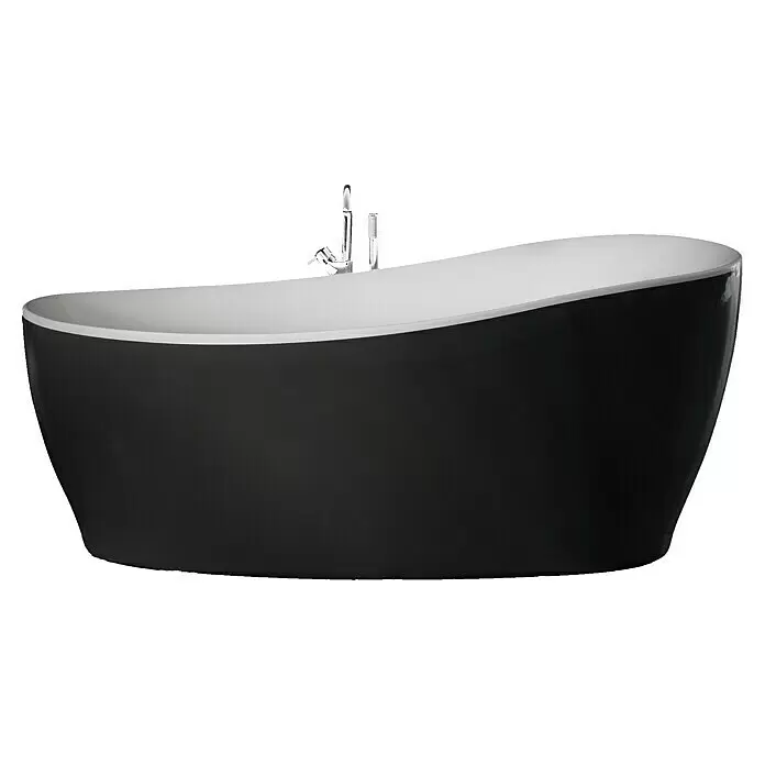 Ottofond Whirlpool Domani180 x 85 cm, Sanitäracryl, Schwarz/Weiß, Light/Silent