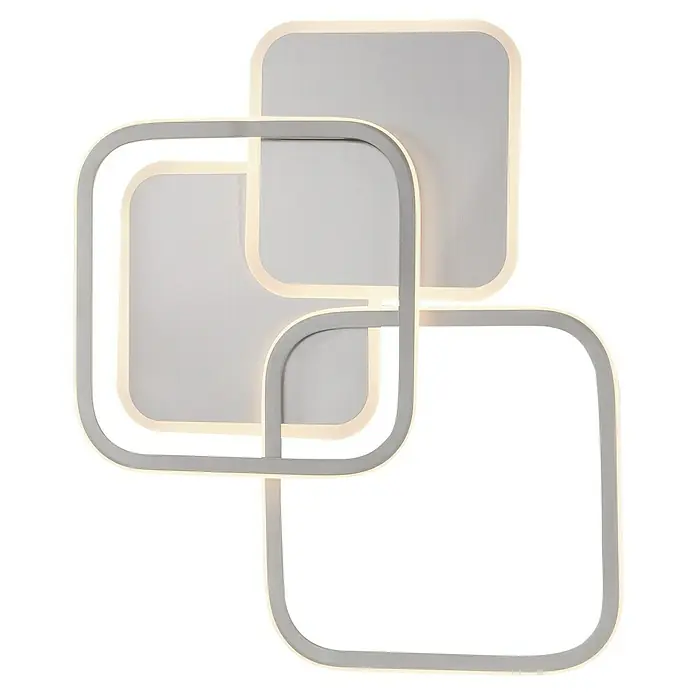 Just Light LED-Deckenleuchte SEVENT - 41 W, L x B x H: 46 x 39,4 x 8,7 cm, Stahl, Warmweiß - Moderne LED-Deckenleuchte mit quadratischem Design. Das helle Licht sorgt für eine angenehme Atmosphäre im Raum.