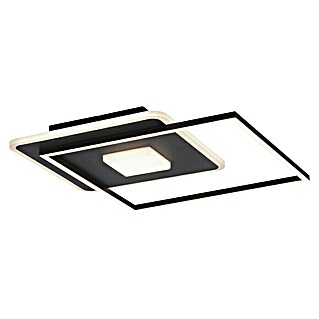 Just Light Plafón LED (30 W, L x An x Al: 45 x 45 x 6,5 cm, Negro, Blanco cálido)