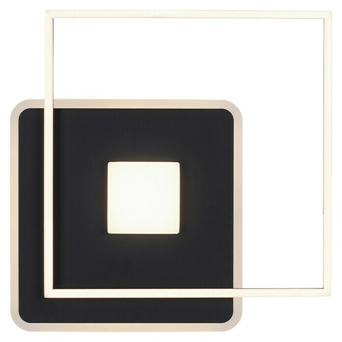 Just Light LED-Deckenleuchte DOMINO (30 W, L x B x H: 45 x 45 x 6,5 cm, Schwarz, Warmweiß) | BAUHAUS