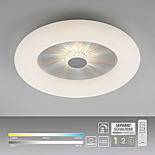 LeuchtenDirekt LED-Deckenleuchte rund VERTIGO (30 W, Ø x H: 50 x 13,5 cm, Weiß, Mehrfarbig)